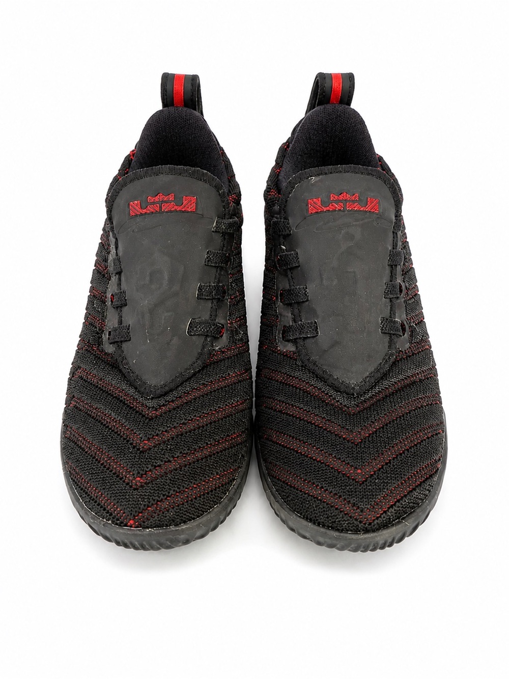 Nike LeBron Soldier XI Kids Slip-On Basketball Sneakers Black/Red US 10